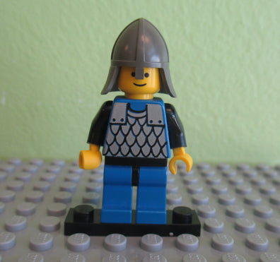 LEGO Minifigure-Scale Mail - Blue, Blue Legs with Black Hips, Dark Gray Neck-Protector-Castle-CAS142-Creative Brick Builders